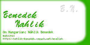 benedek nahlik business card